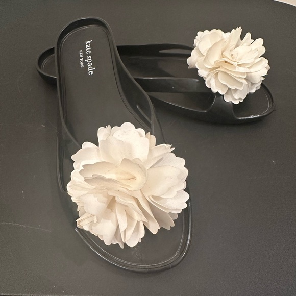 Women’s Kate Spade Jelly Thong with large fabric  flower Size 10B - Picture 1 of 7